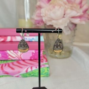 Vintage Two-Tone Teardrop Dangle Earrings